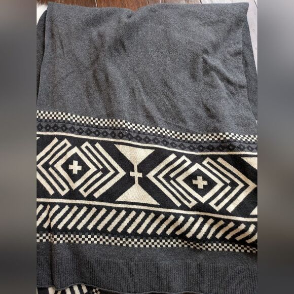 Stetson Cotton Cashmere Wrap Poncho Cape Shawl Top Boho Western Aztec OS - Picture 3 of 8